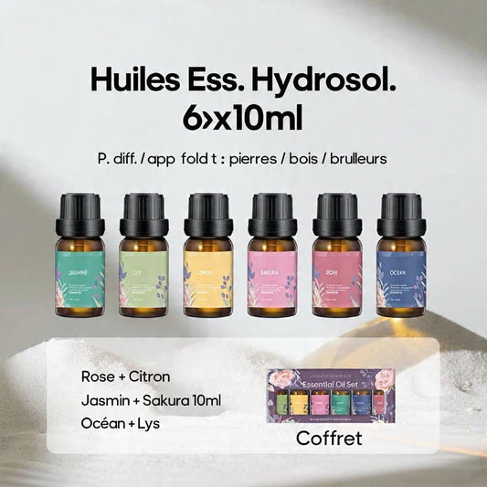 Diffuseur d'huiles Essentielles Bois 400ml- Humidificateur LED 7 Couleurs