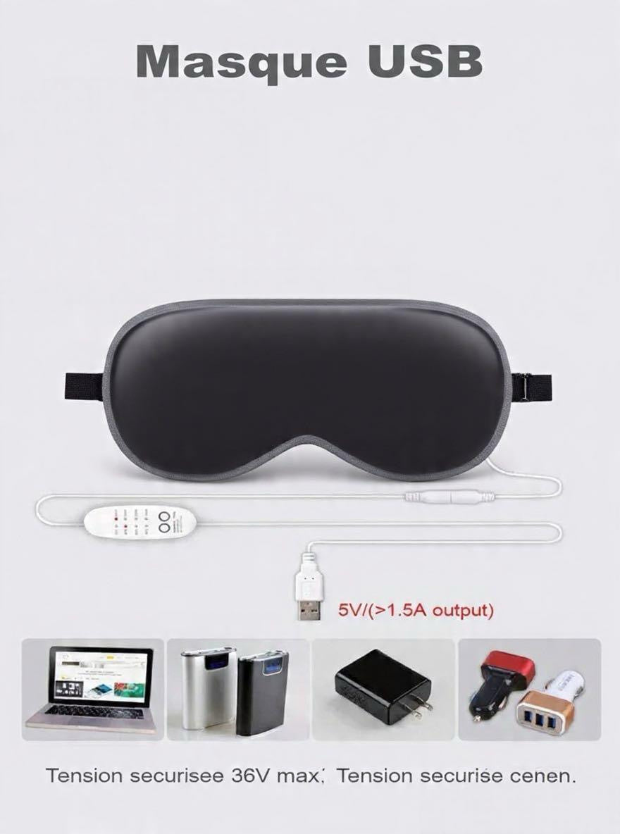 Masque Chauffant Relaxant pour les Yeux USB